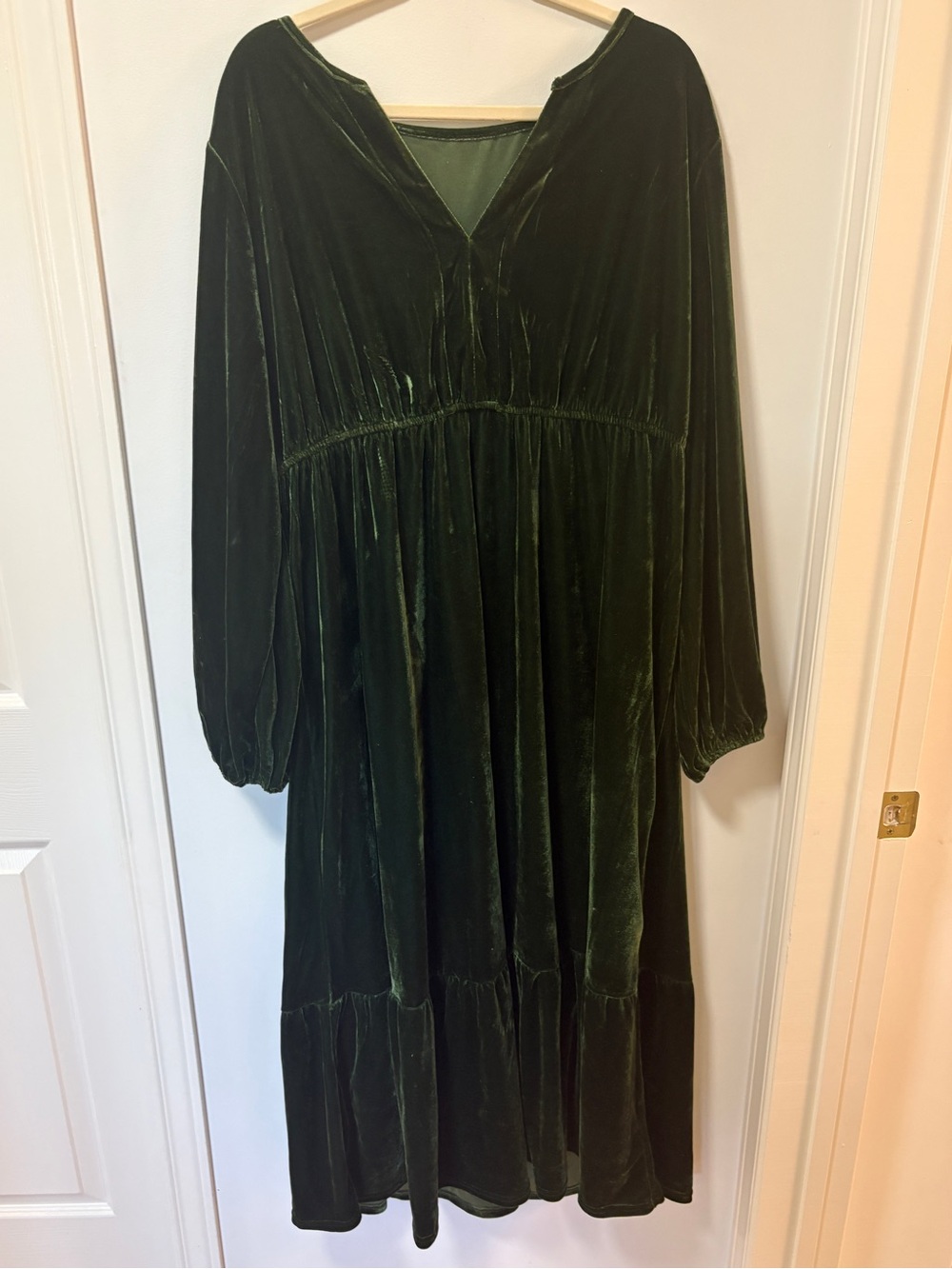 Velvet Long Sleeve Maxi Dress Tiered Victorian Princess Fairycore  Plus Size 3XL